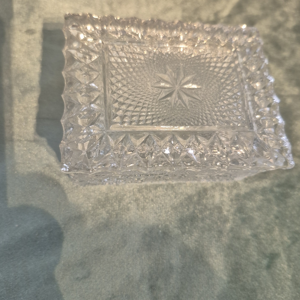 Vintage Depression Glass Trinket Box
